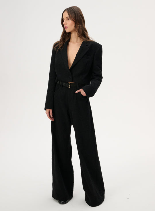 Black short cotton blazer - Ana
