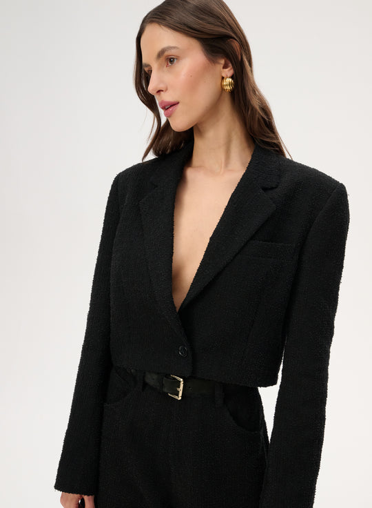 Black short cotton blazer - Ana