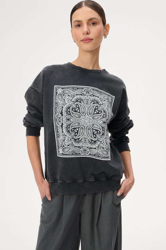 Bailey Bandana Print Cotton Sweatshirt
