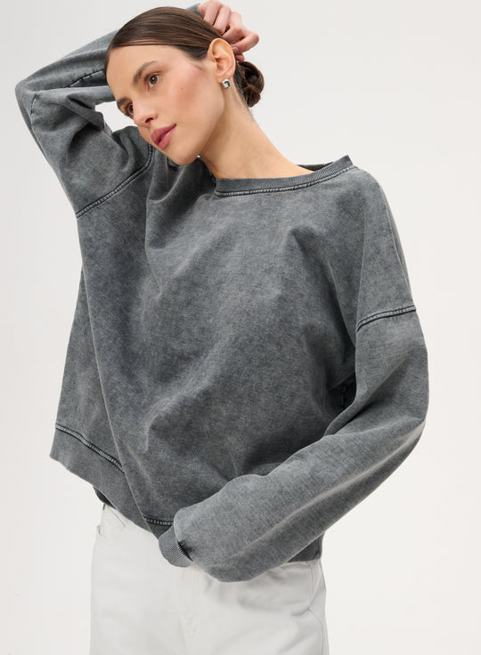 Cotton sweatshirt with bandana print - Ben