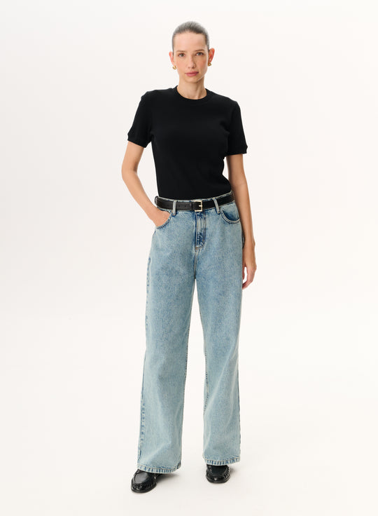 Jeansy typu boyfriend w kolorze vintage jasnoniebieskim - Brie