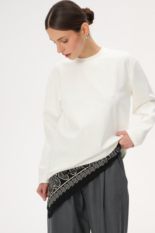 White long-sleeved T-shirt - Davis