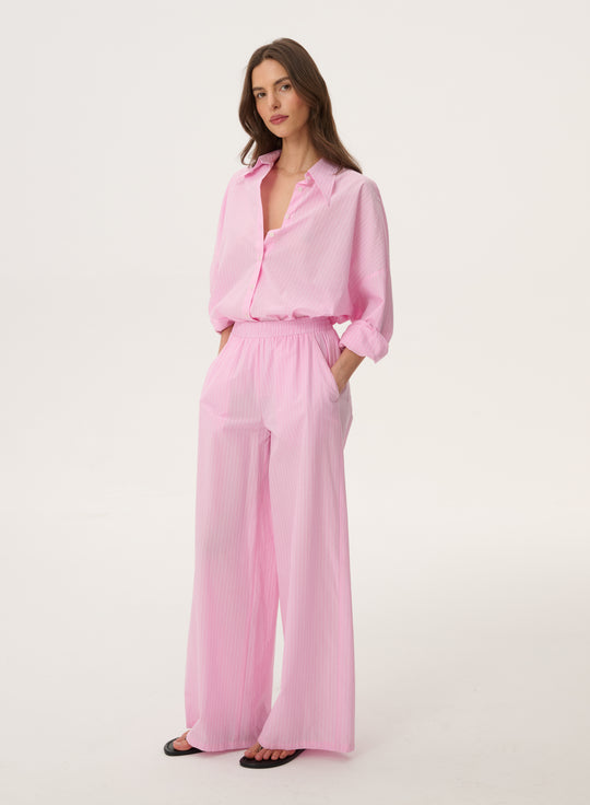 Pink cotton trousers - Florence