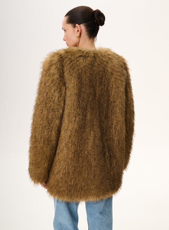 Cropped faux fur coat - Ginny