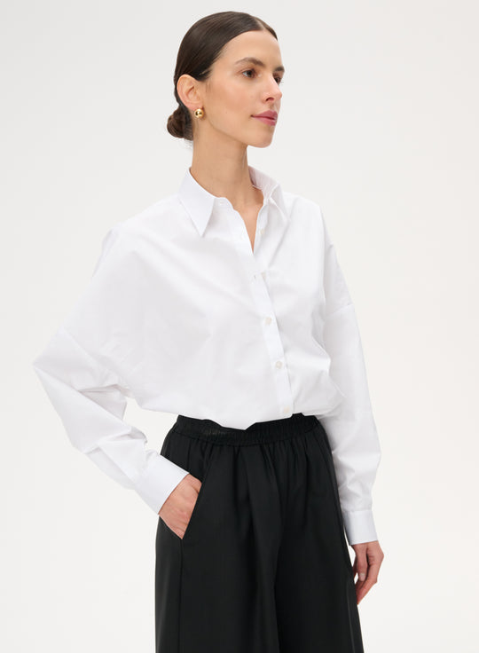 Oversize cotton shirt in white - Meryl