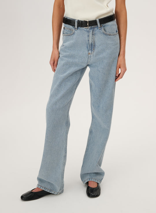 Straight-leg jeans in vintage light blue - Miro