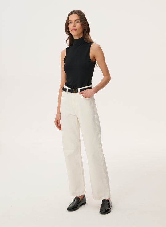 Ecru straight-leg jeans - Moss