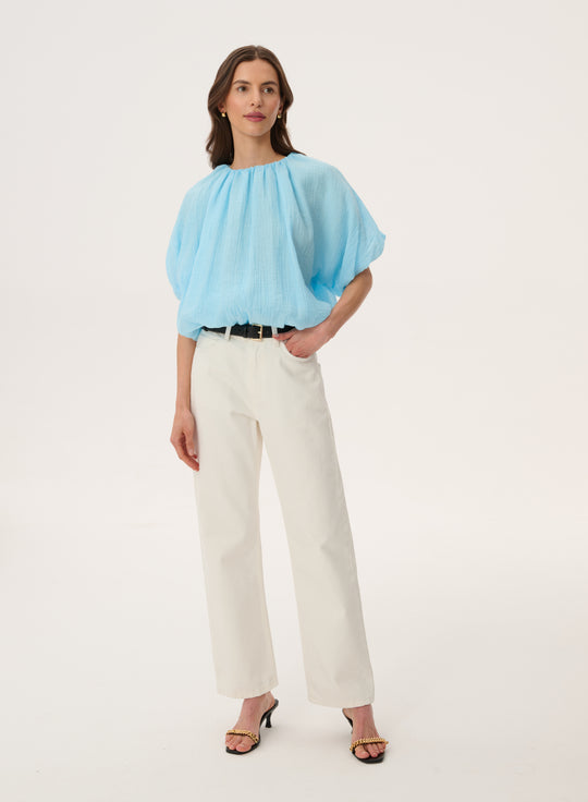 Ecru straight-leg jeans - Moss