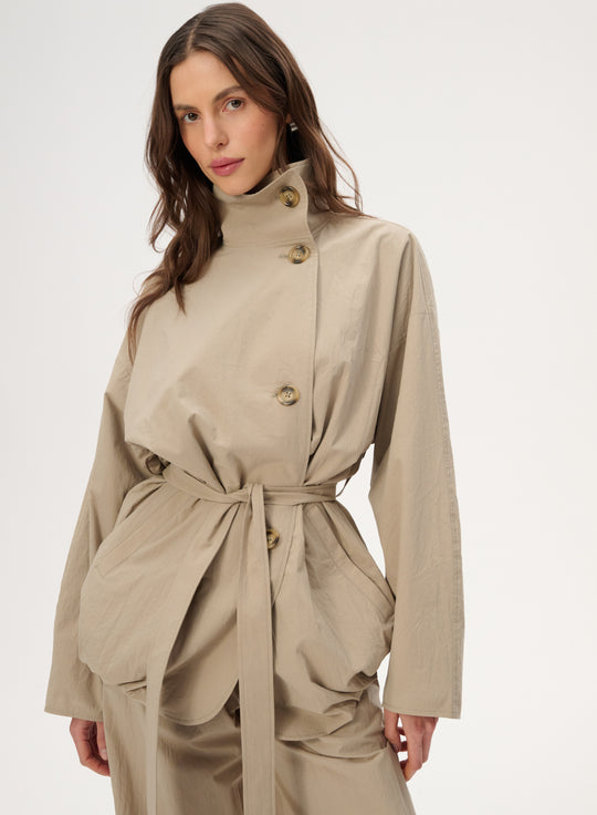 Beige cotton bubble jacket - Penelope