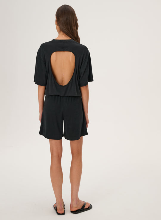 Black shorts in delicate knit - Rivo