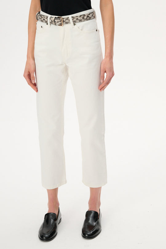Ecru cropped jeans - Rossie
