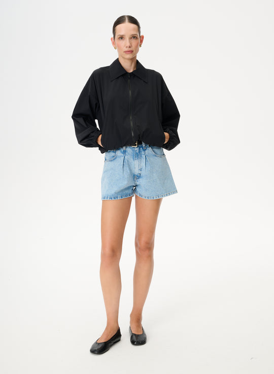 Cotton loose-fit denim shorts in light blue - Sunny