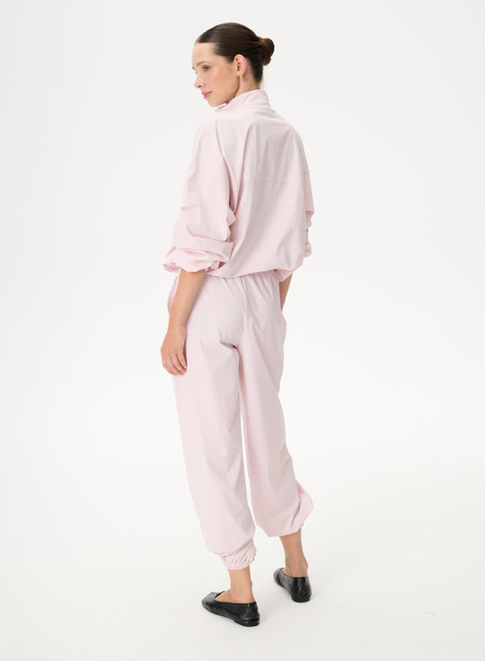 Pink nylon jacket with ribbing - Sydney