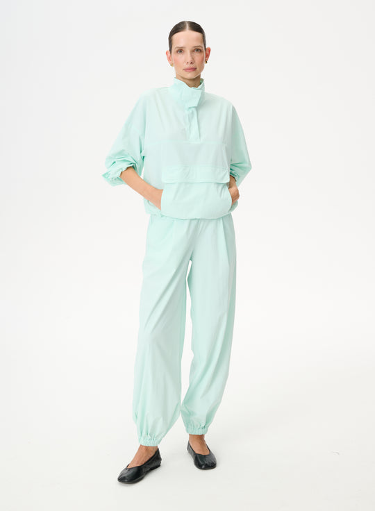 Aquamarine shell jacket with ribbed cuffs - Sydney