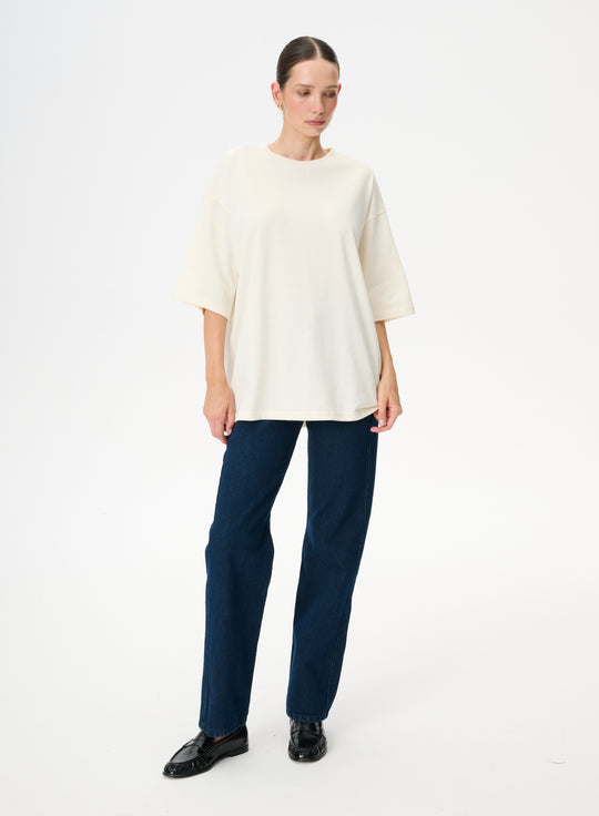 T-shirt oversize w kolorze ecru - Weston