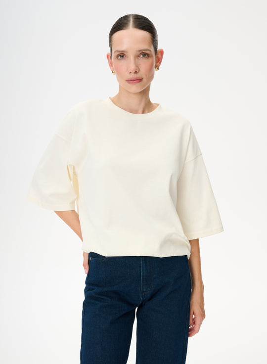 T-shirt oversize w kolorze ecru - Weston