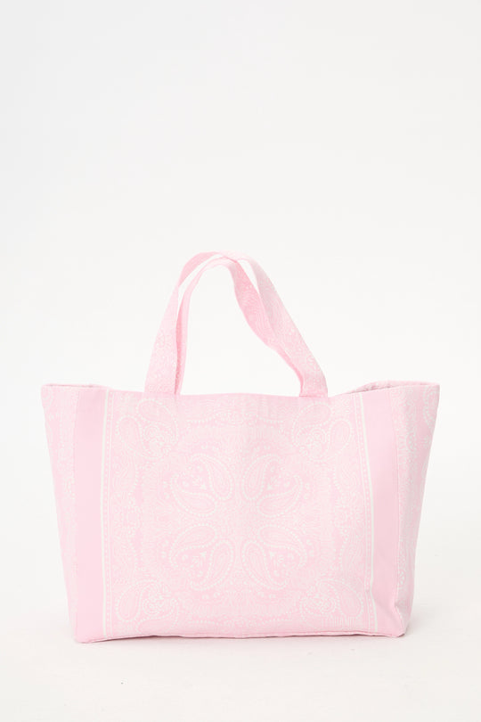 Torba typu shopper z bawełny w kolorze różowym - Capri