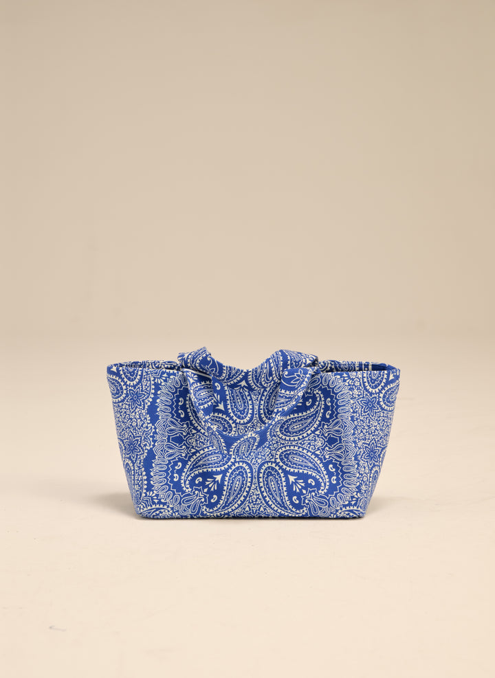 Torba mini typu shopper chabrowa z printem - Mia