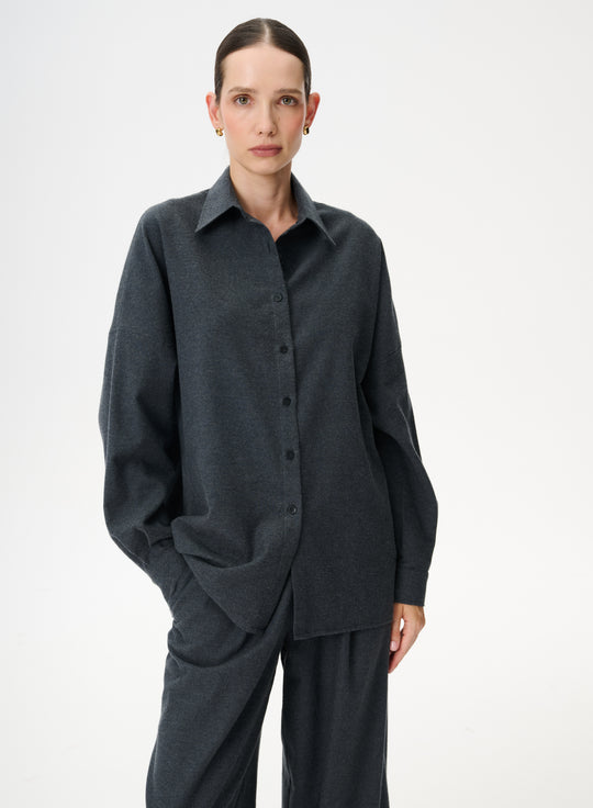 Oversized cotton shirt in grey - Meryl