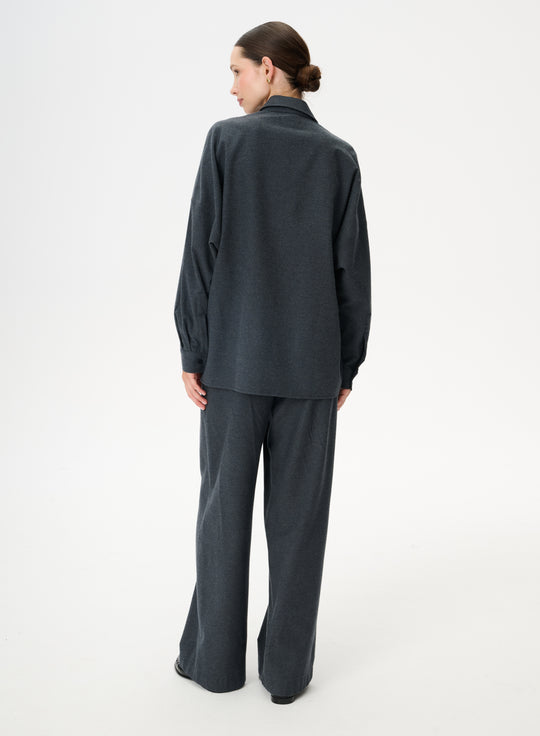 Oversized cotton shirt in grey - Meryl