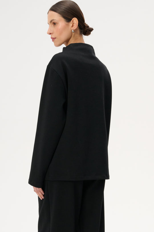 Black Sweatshirt Turtleneck - Allison