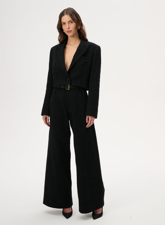 Black short cotton blazer - Ana