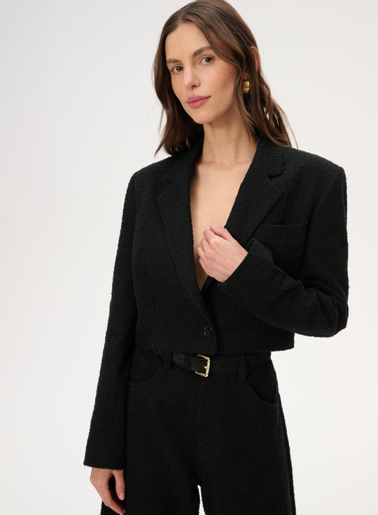 Black short cotton blazer - Ana