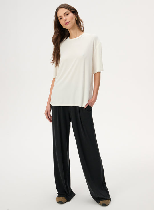 Ecru fine knit T-shirt - Ariana