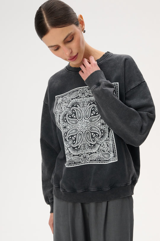 Bailey Bandana Print Cotton Sweatshirt