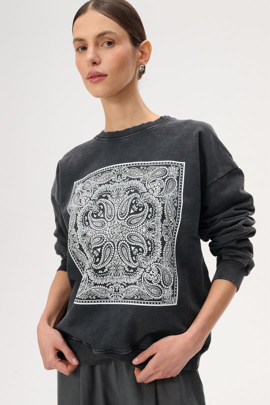 Bailey Bandana Print Cotton Sweatshirt
