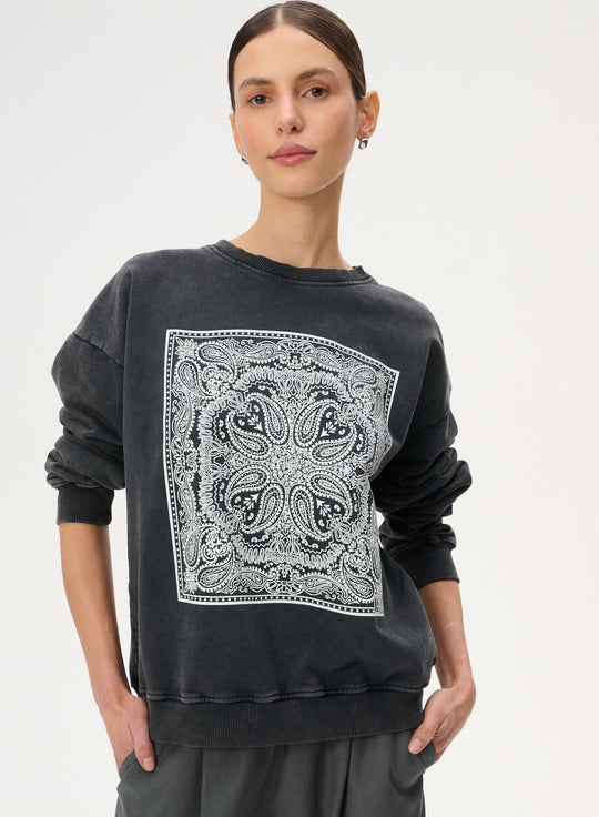 Bailey Bandana Print Cotton Sweatshirt