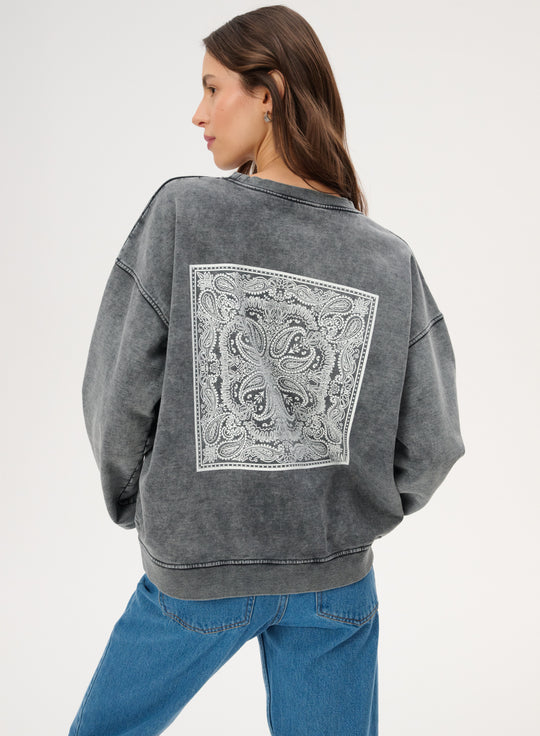 Cotton sweatshirt with bandana print - Ben