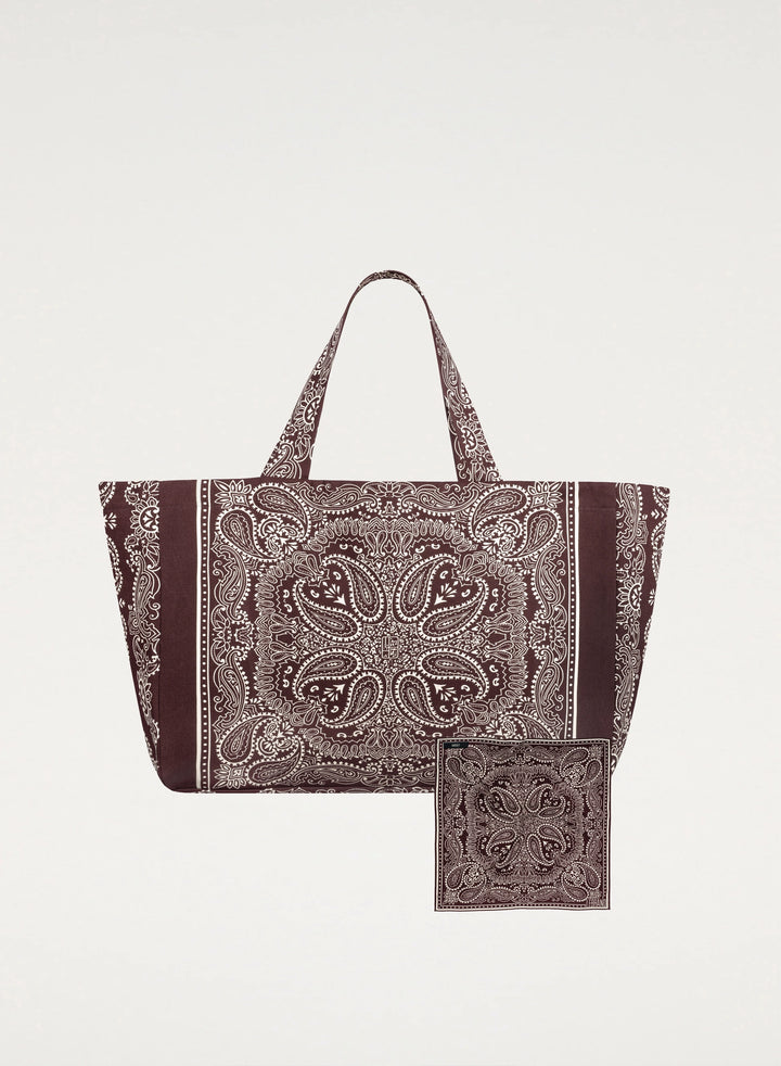 Mini Bandana and Burgundy Shopper Bag Set