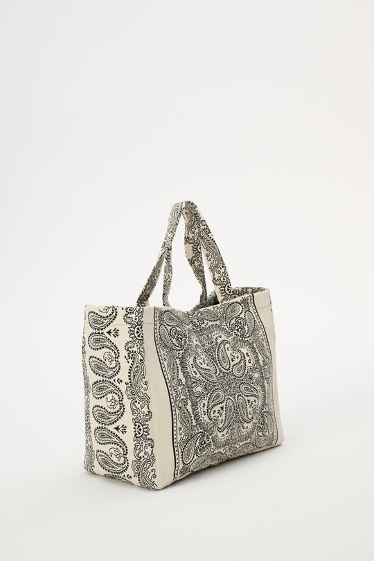 Torba typu shopper z bawełny w kolorze ecru - Capri