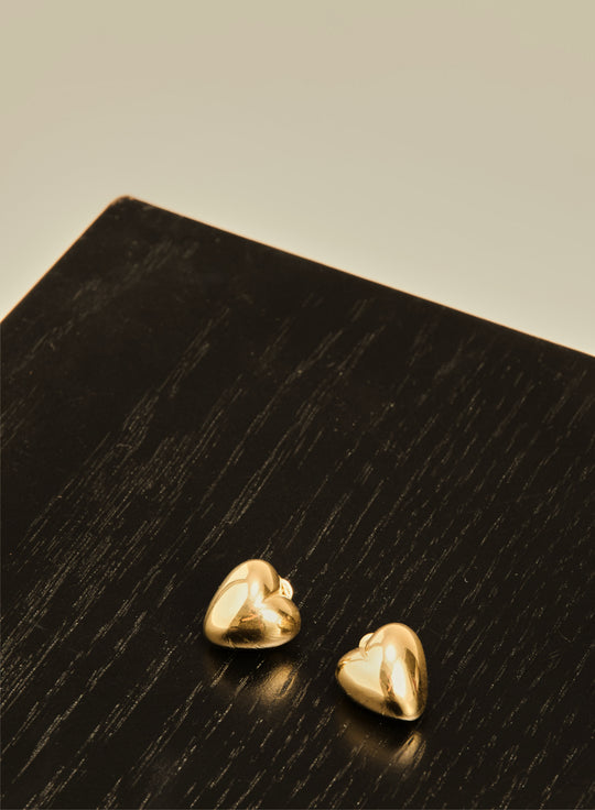 Heart-shaped gold earrings - Coco