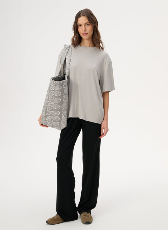 Gray T-shirt in fine knit - Colin