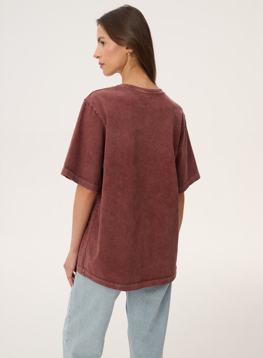 Brown bandana print T-shirt with a washed effect - Danny