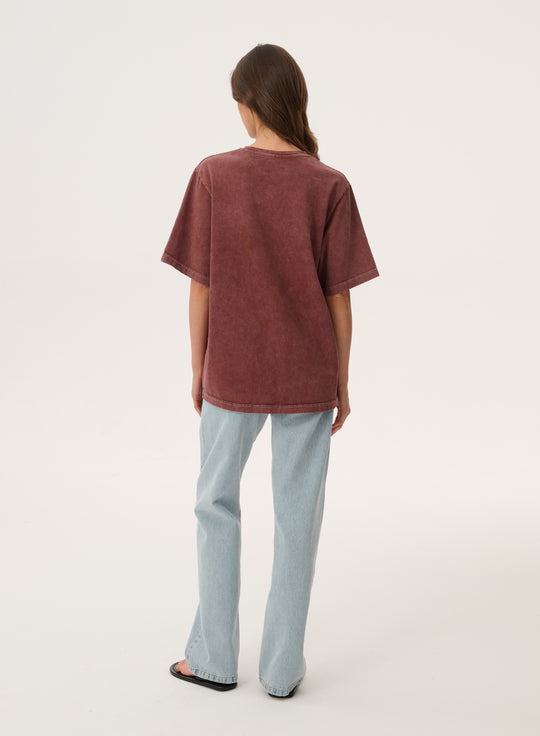 Brown bandana print T-shirt with a washed effect - Danny