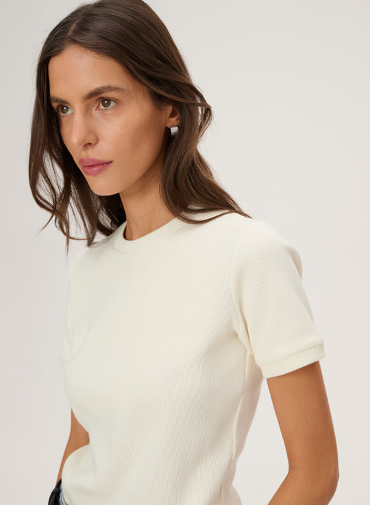 Ecru slim fit cotton T-shirt - Fellow