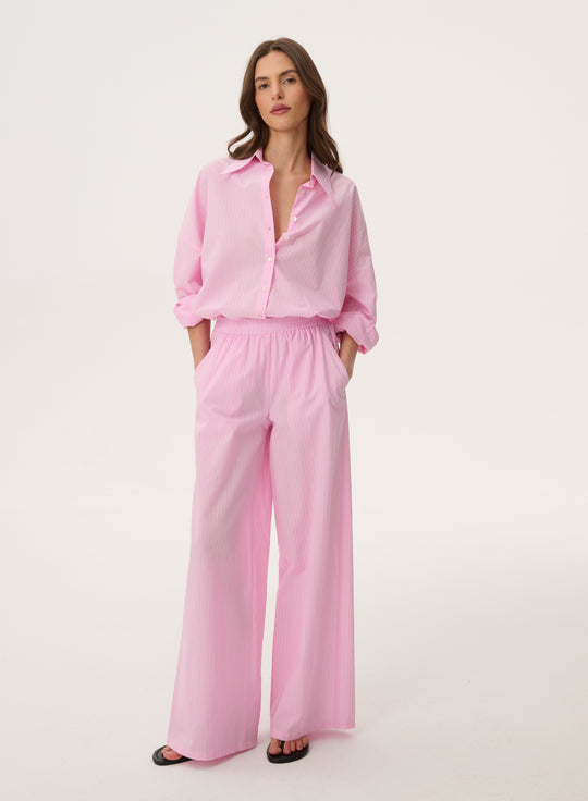 Pink cotton trousers - Florence