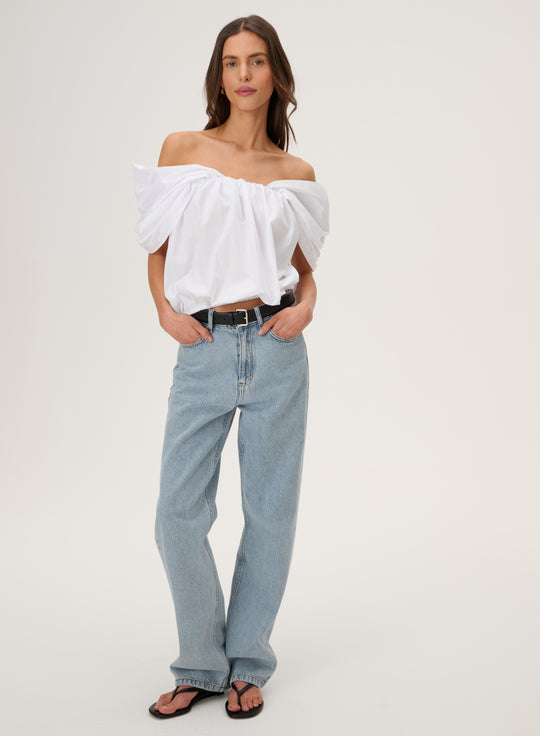 Straight-leg jeans in vintage light blue - Miro