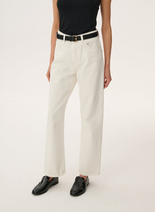 Ecru straight-leg jeans - Moss