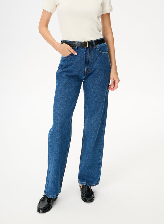 Blue straight-leg jeans - Moss