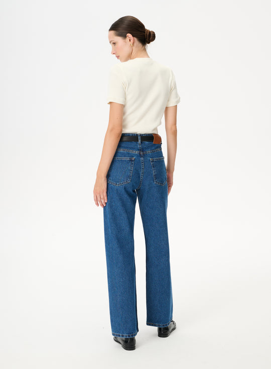 Blue straight-leg jeans - Moss