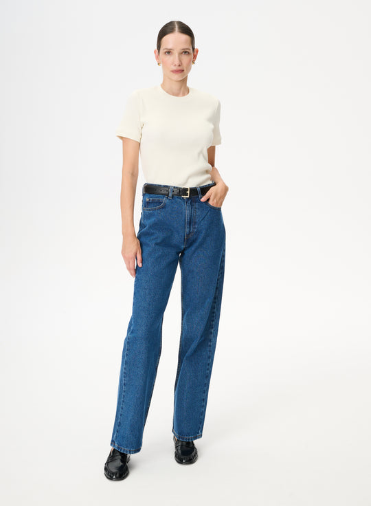 Blue straight-leg jeans - Moss
