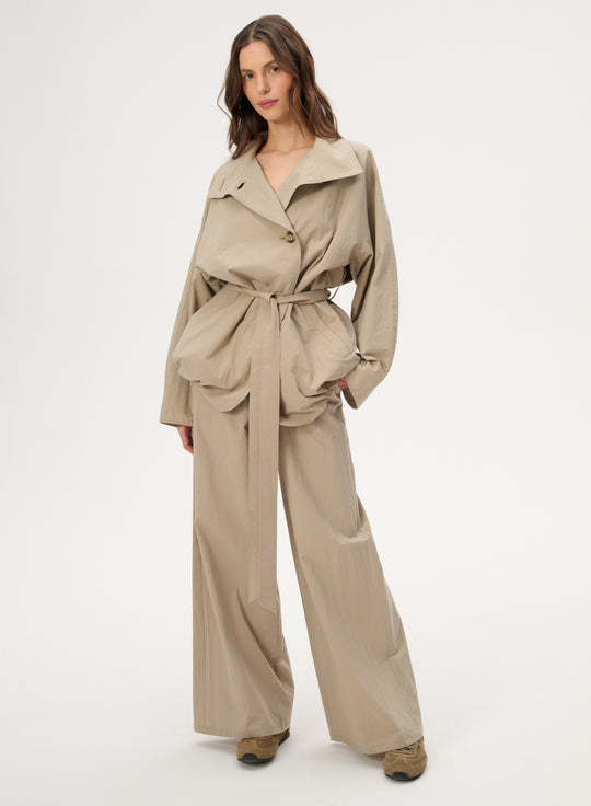 Beige cotton bubble jacket - Penelope