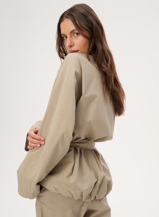 Beige cotton bubble jacket - Penelope