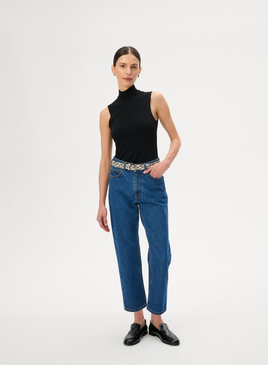 Blue cropped jeans - Rossie