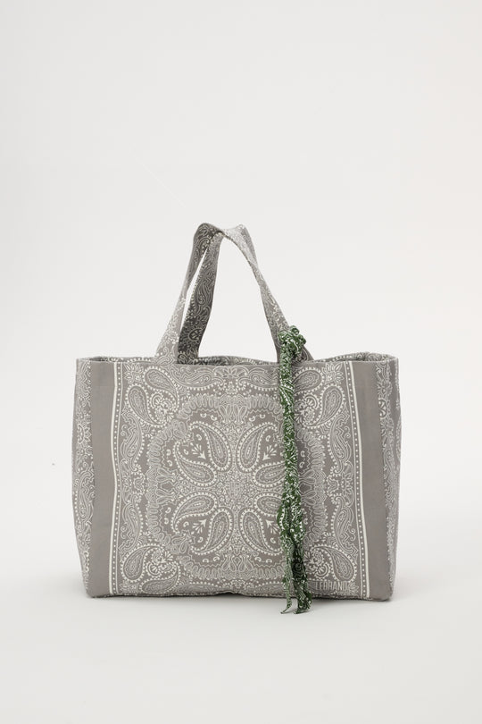 Torba typu shopper z bawełny w kolorze szarym - Capri