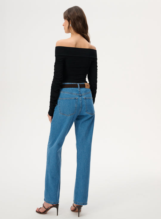 Black bamboo off-shoulder bodysuit - Sophie